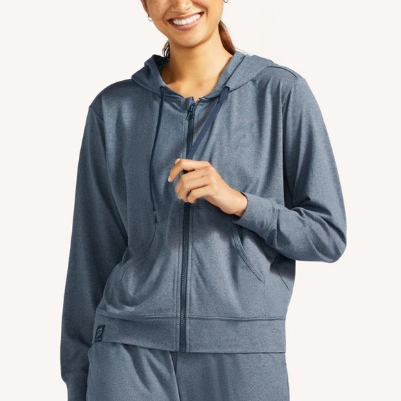 😍PELOTON! Super soft and cozy zip up hoodie blue size medium - Picture 3 of 3